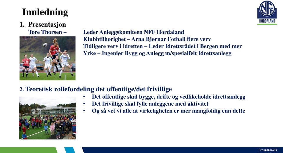 Tidligere verv i idretten Leder Idrettsrådet i Bergen med mer Yrke Ingeniør Bygg og Anlegg m/spesialfelt Idrettsanlegg