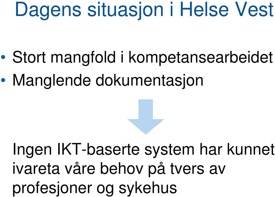 Ingen IKT-baserte system har kunnet ivareta