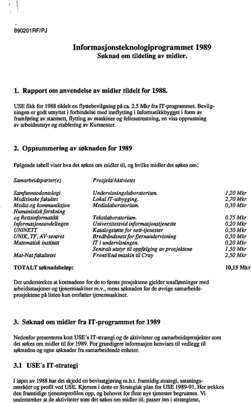 Bevilgningen er godt utnyttet i forbindelse med innflytting i Inforrnatikkbygget i form av framføring av stamnett, flytting av maskiner og fellesutrustning, en viss opprustning av arbeidsutstyr og