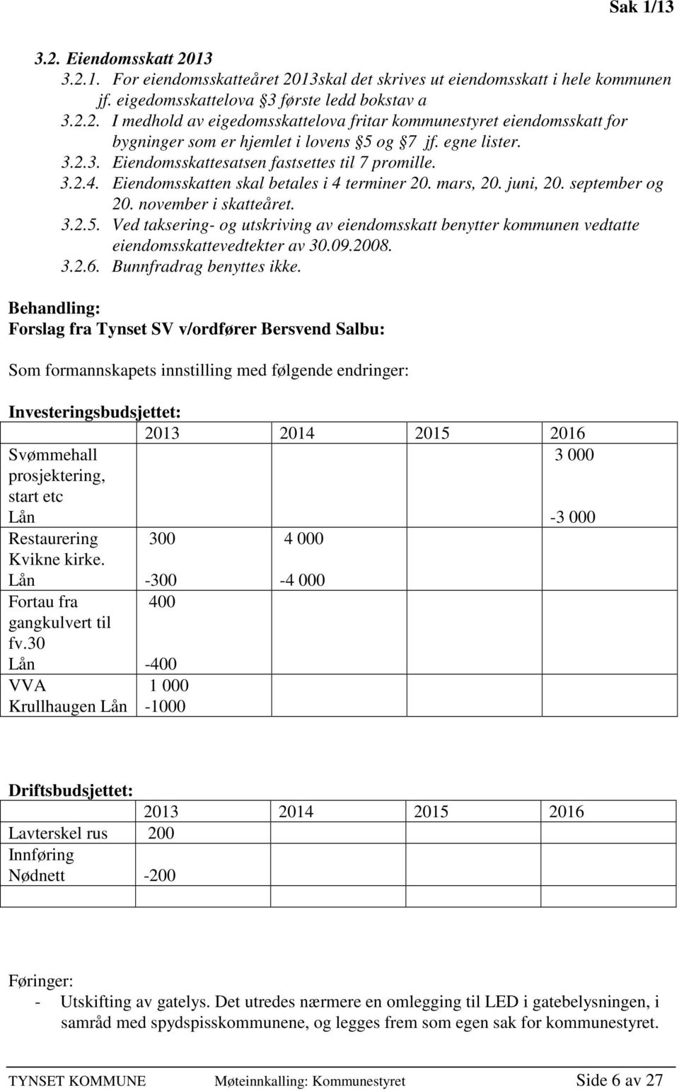 Ved taksering- og utskriving av eiendomsskatt benytter kommunen vedtatte eiendomsskattevedtekter av 30.09.2008. 3.2.6. Bunnfradrag benyttes ikke.