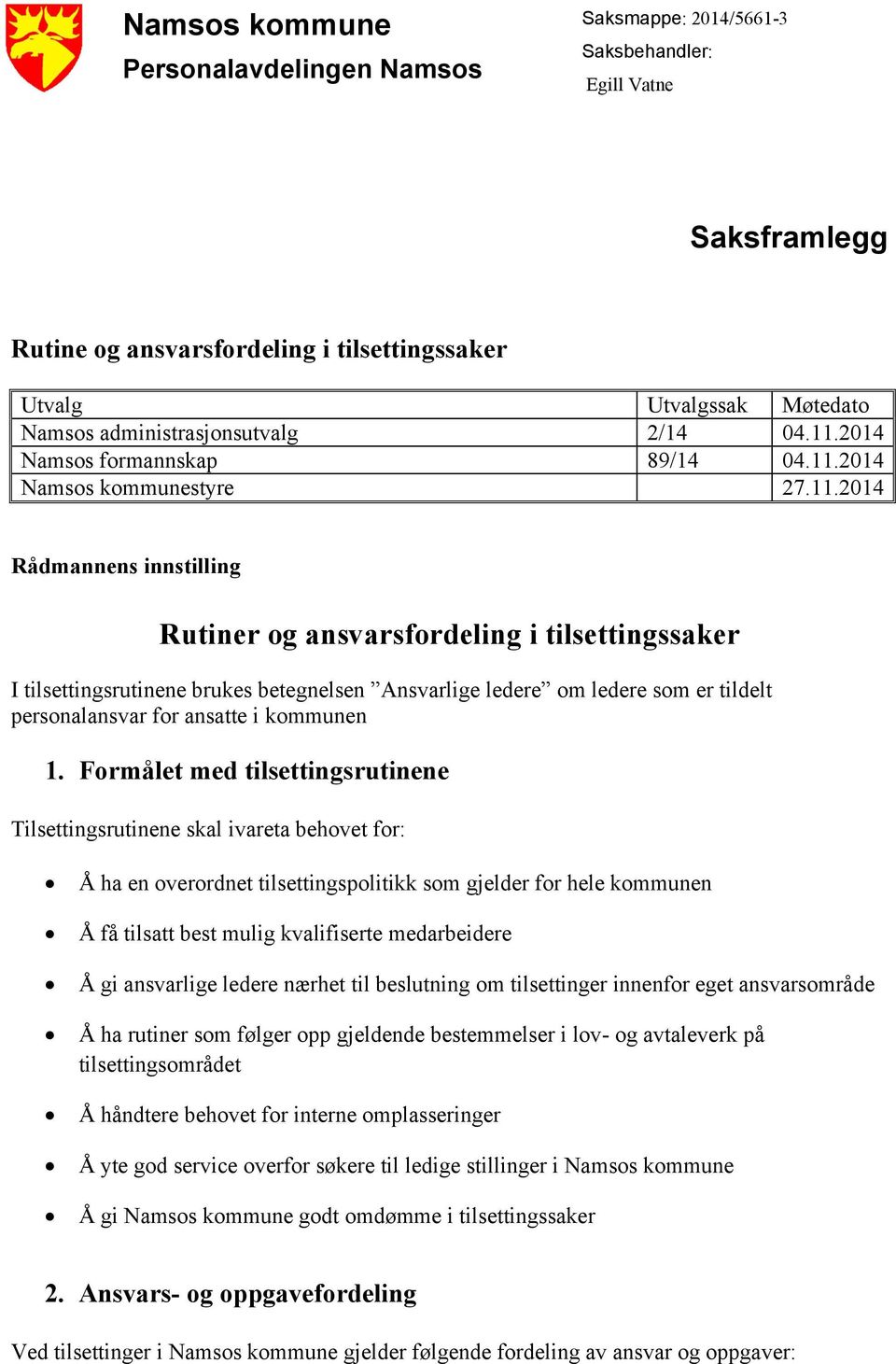 2014 Namsos formannskap 89/14 04.11.