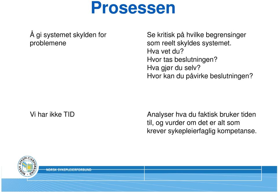 Hva gjør du selv? Hvor kan du påvirke beslutningen?