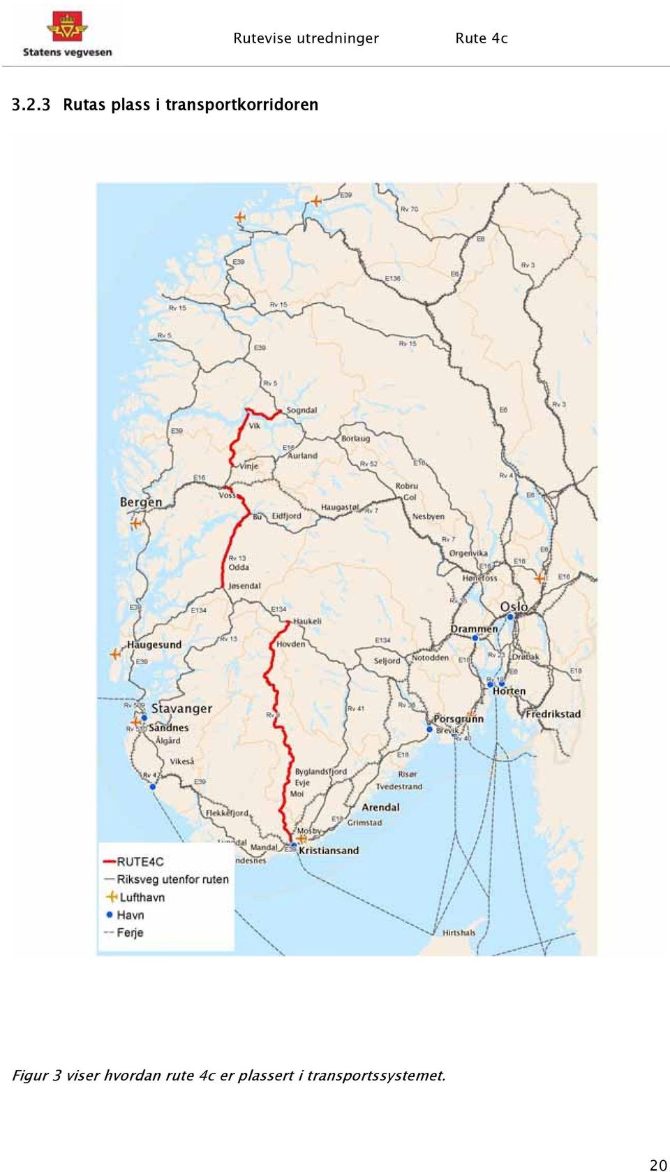 3 viser hvordan rute 4c er