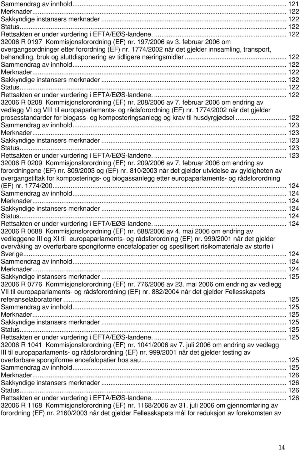 208/2006 av 7. februar 2006 om endring av vedlegg VI og VIII til europaparlaments- og rådsforordning (EF) nr.