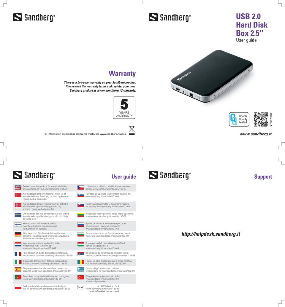 it/weee www.sandberg.it User guide Support Follow these instructions for easy installation and operation of your new Sandberg product.