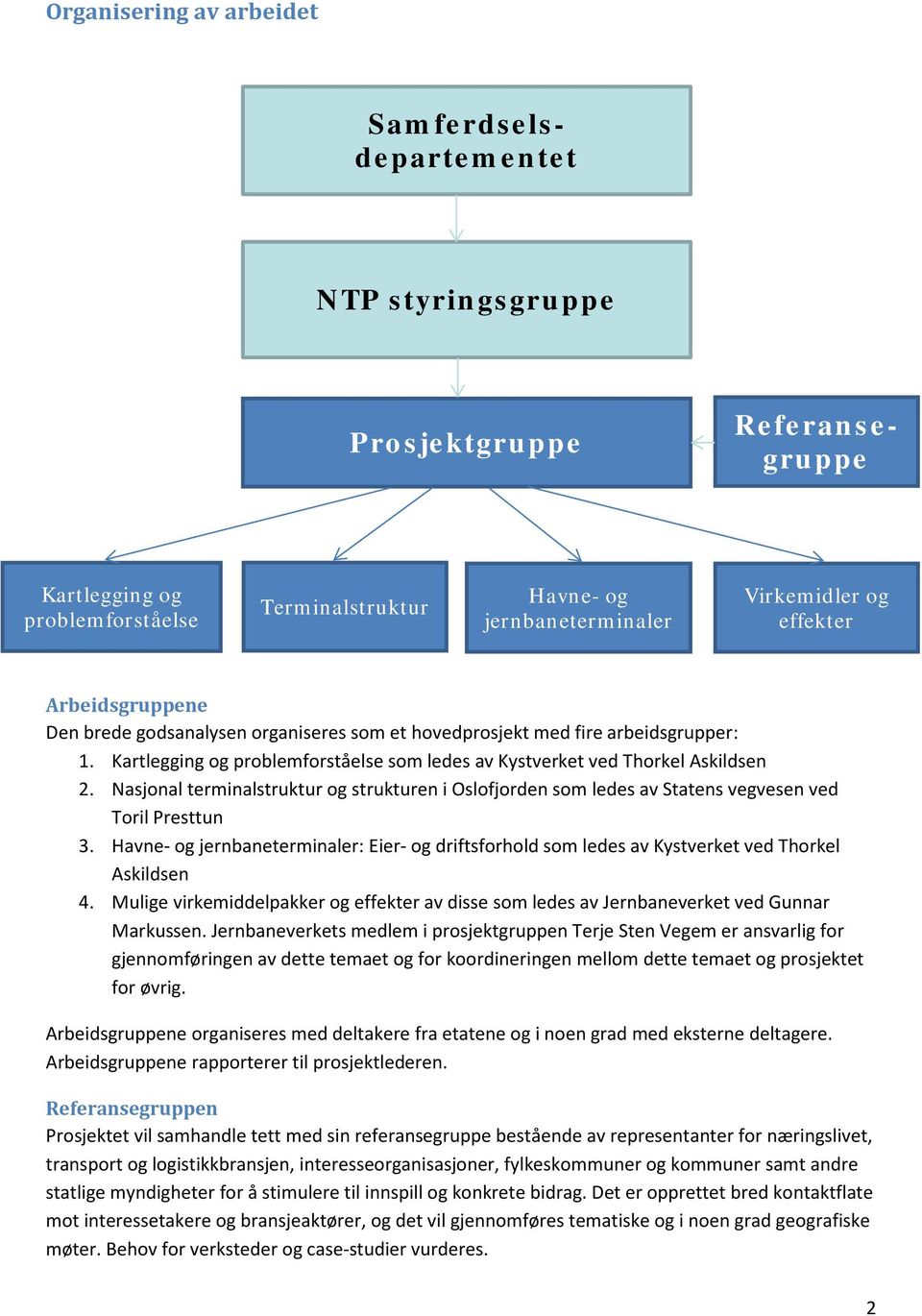 Nasjonal terminalstruktur og strukturen i Oslofjorden som ledes av Statens vegvesen ved Toril Presttun 3.