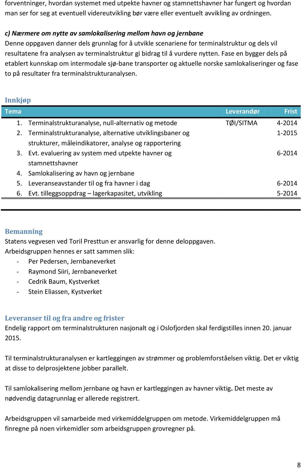 terminalstruktur gi bidrag til å vurdere nytten.