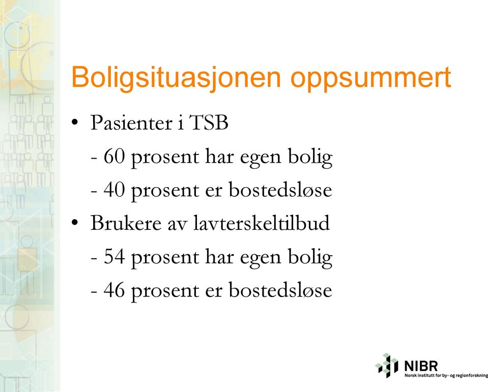 bostedsløse Brukere av lavterskeltilbud - 54