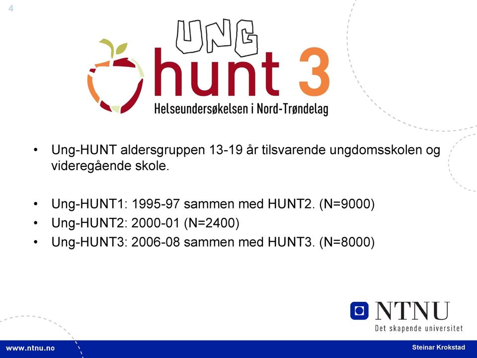 Ung-HUNT1: 1995-97 sammen med HUNT2.