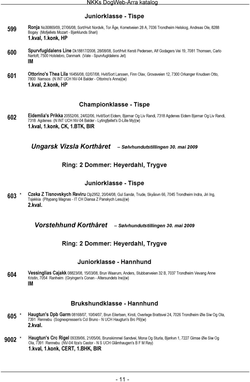 02/07/08, Hvit/Sort Larssen, Finn Olav, Grovaveien 12, 7300 Orkanger Knudsen Otto, 7800 Namsos (N INT UCH NV-04 Balder - Ottorino's Anna)(w) 1.kval, 2.