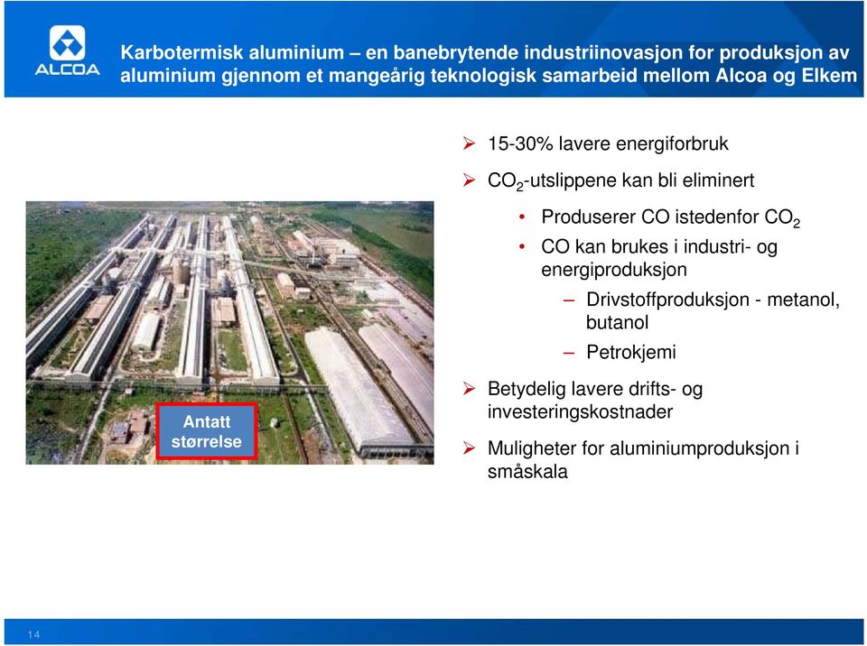 Produserer CO istedenfor CO 2 CO kan brukes i industri- og energiproduksjon Drivstoffproduksjon - metanol,