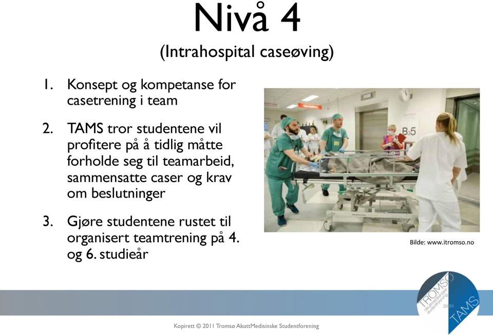 teamarbeid, sammensatte caser og krav om beslutninger Nivå 4 (Intrahospital