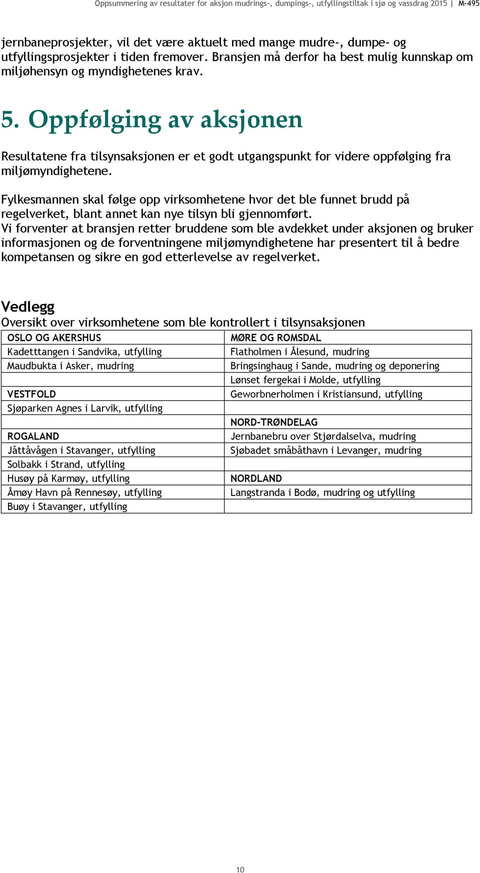 Fylkesmannen skal følge opp virksomhetene hvor det ble funnet brudd på regelverket, blant annet kan nye tilsyn bli gjennomført.