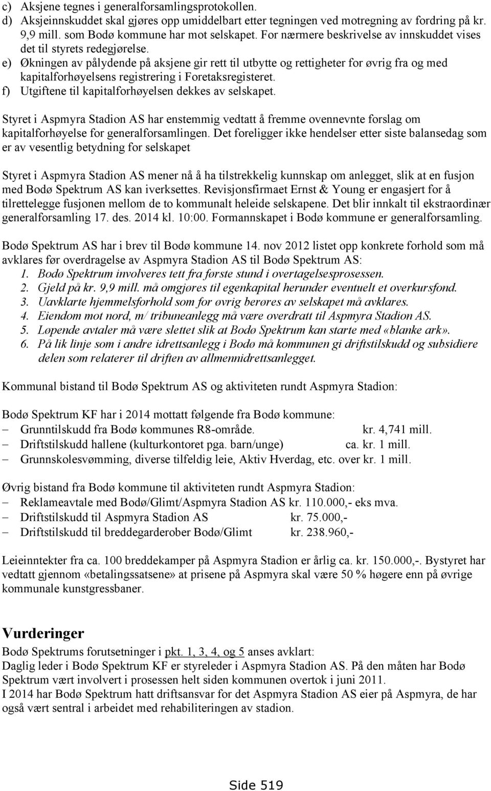 e) Økningen av pålydende på aksjene gir rett til utbytte og rettigheter for øvrig fra og med kapitalforhøyelsens registrering i Foretaksregisteret.