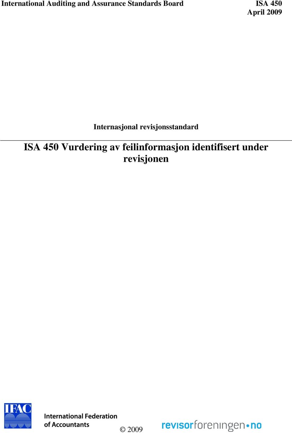 Internasjonal revisjonsstandard ISA 450