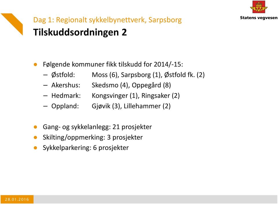 (2) Akershus: Skedsmo (4), Oppegård (8) Hedmark: Kongsvinger (1), Ringsaker (2) Oppland: