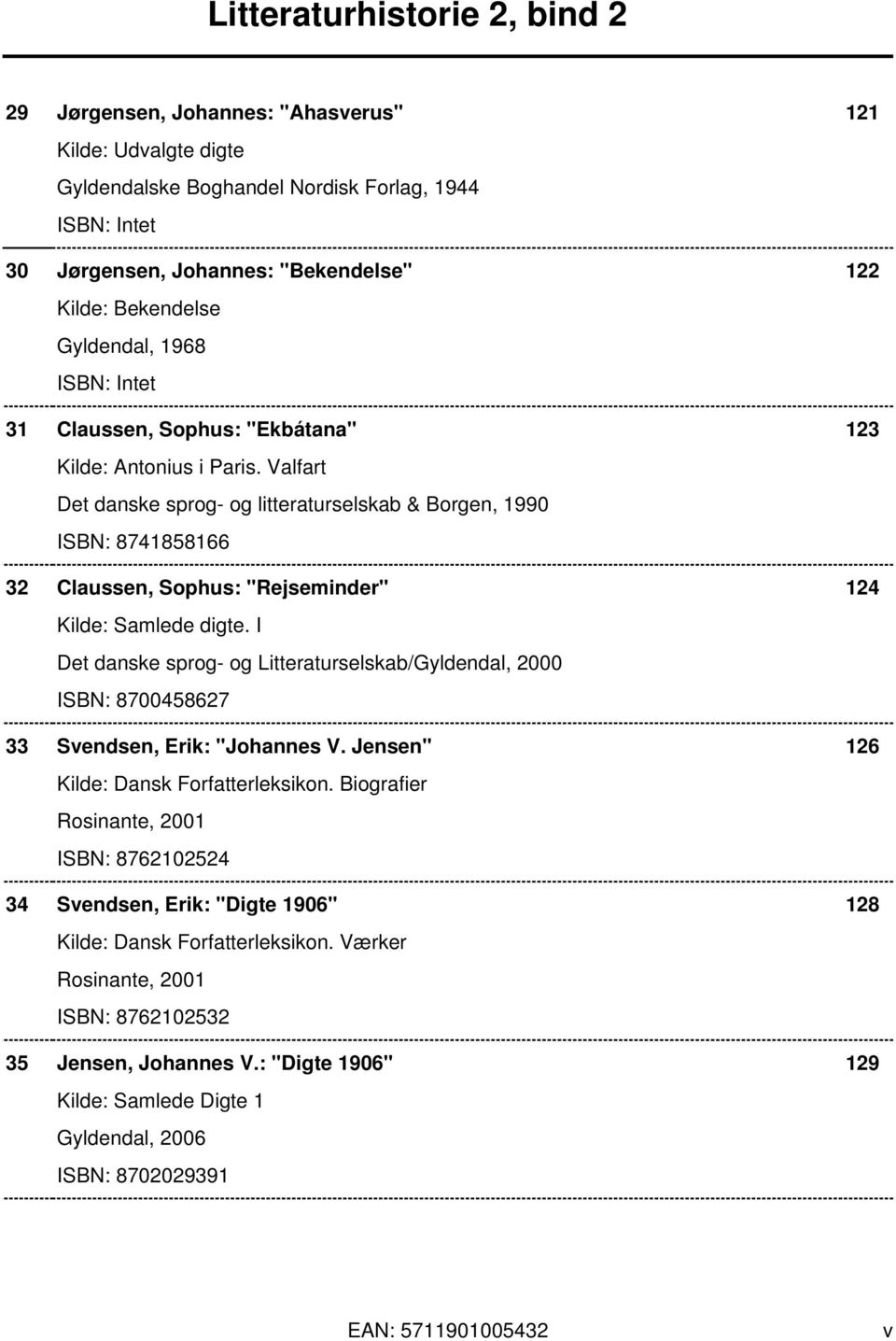 Valfart Det danske sprog- og litteraturselskab & Borgen, 1990 ISBN: 8741858166 32 Claussen, Sophus: "Rejseminder" 124 Kilde: Samlede digte.