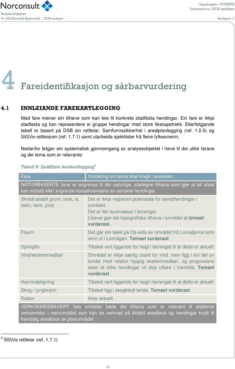 5) og SIGVe-rettleiaren (ref. 1.7.1) samt utarbeida sjekklister frå fleire fylkesmenn.