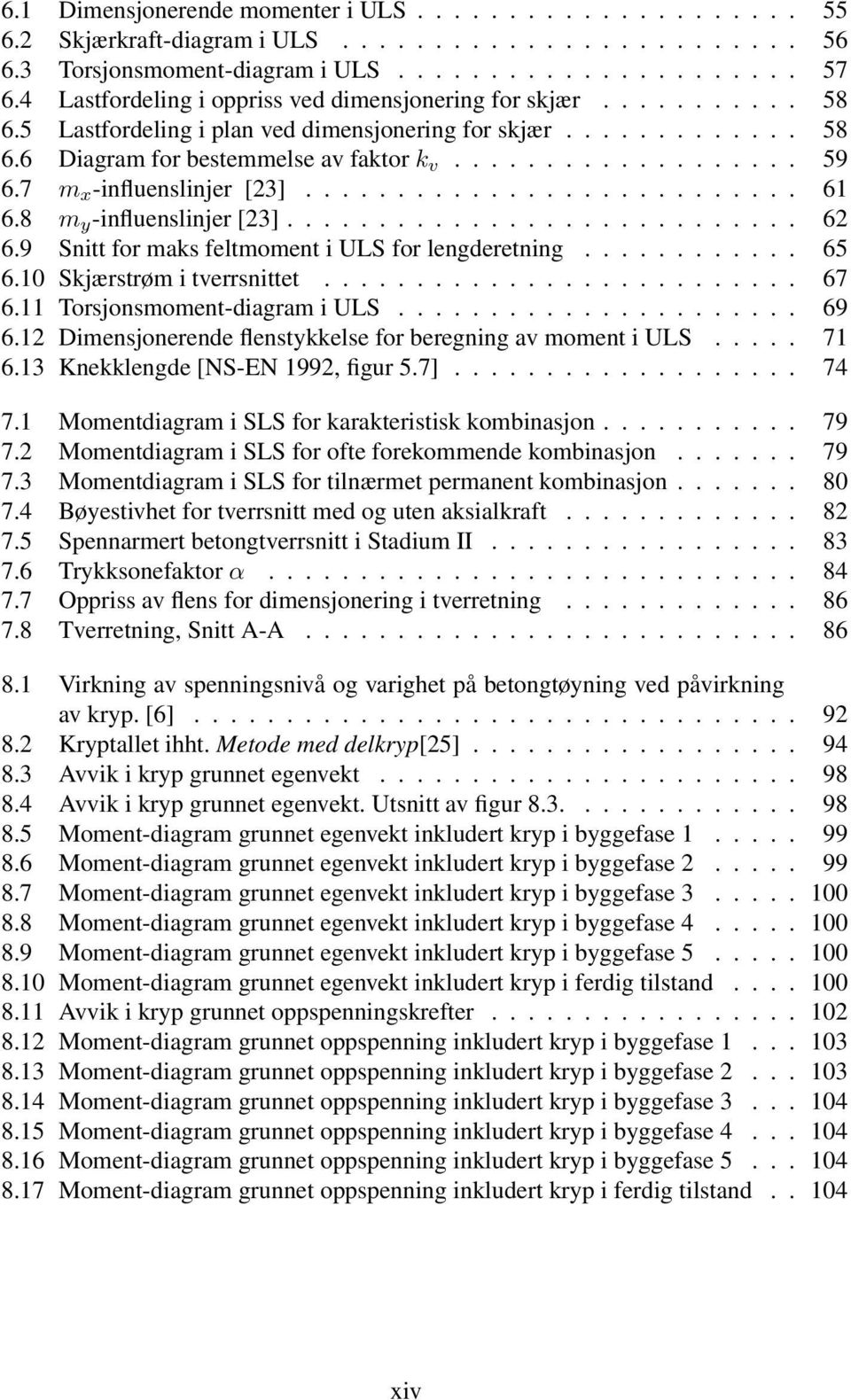 7 m x -influenslinjer [23]........................... 61 6.8 m y -influenslinjer [23]............................ 62 6.9 Snitt for maks feltmoment i ULS for lengderetning............ 65 6.