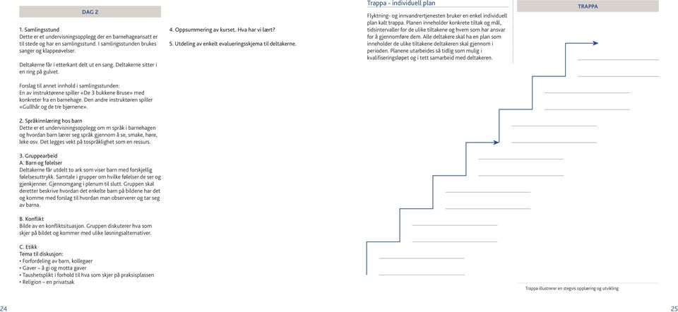 Trappa - individuell plan Flyktning- og innvandrertjenesten bruker en enkel individuell plan kalt trappa.