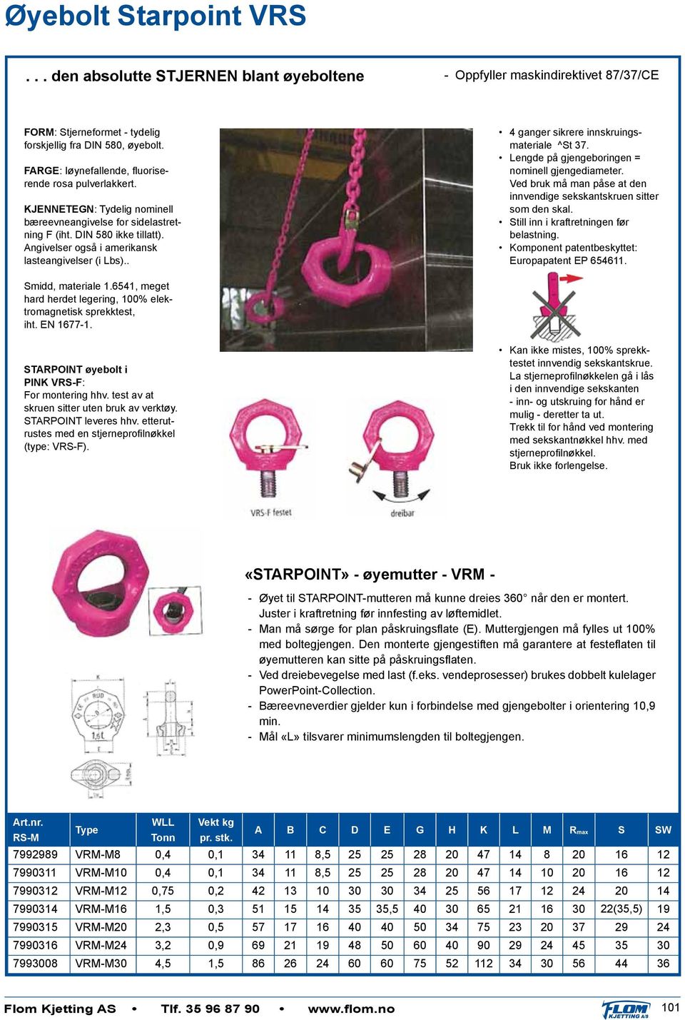 ngivelser også i amerikansk lasteangivelser (i Lbs).. 4 ganger sikrere innskruingsmateriale ^St 37. Lengde på gjengeboringen = nominell gjengediameter.