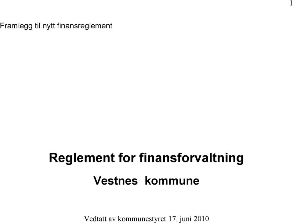 finansforvaltning Vestnes