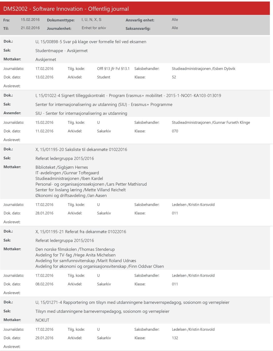 Senter for internasjonalisering av utdanning Studieadministrasjonen /Gunnar Furseth Klinge Dok. dato: 11.02.