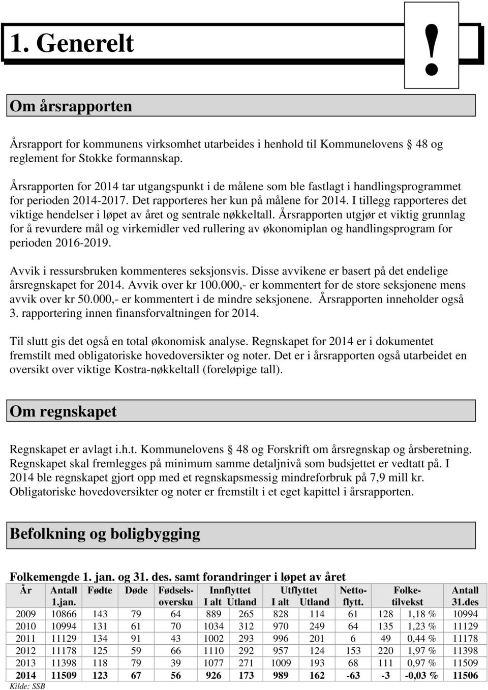 I tillegg rapporteres det viktige hendelser i løpet av året og sentrale nøkkeltall.