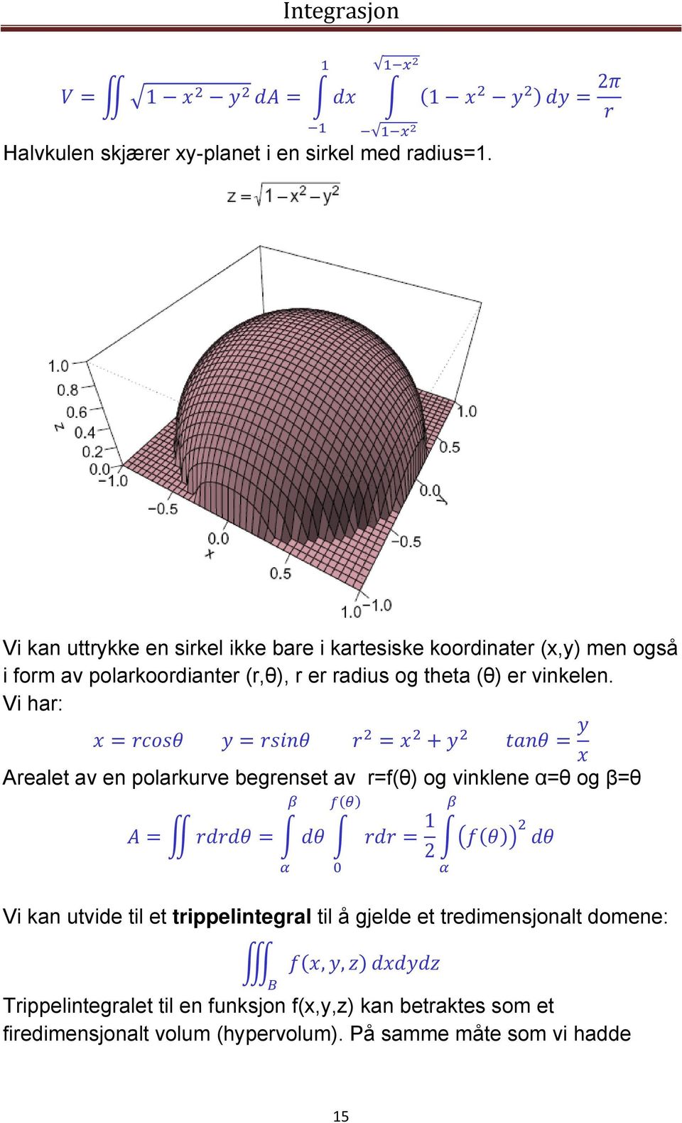 og theta (θ) er vinkelen.