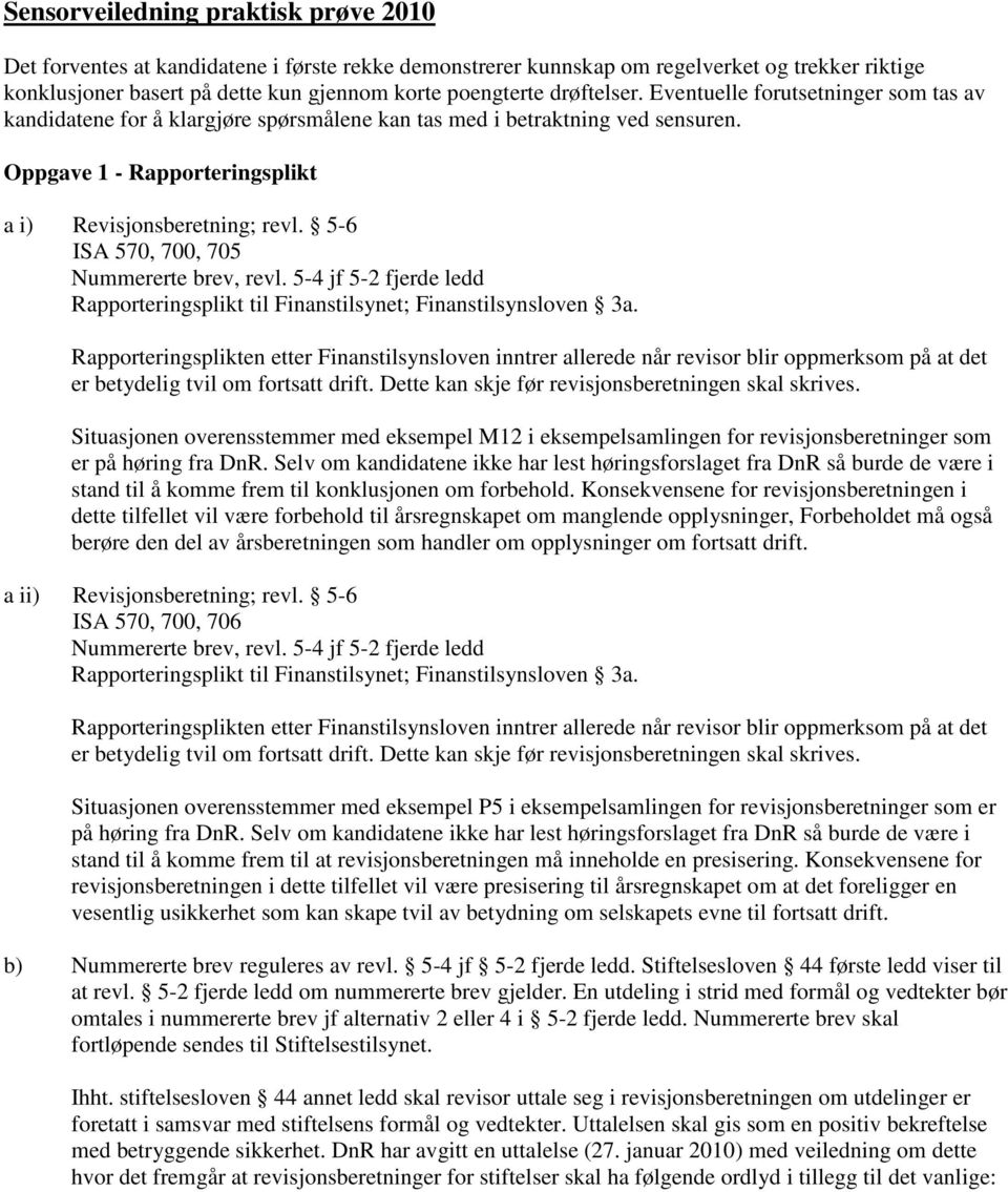 5-6 ISA 570, 700, 705 Nummererte brev, revl. 5-4 jf 5-2 fjerde ledd Rapporteringsplikt til Finanstilsynet; Finanstilsynsloven 3a.