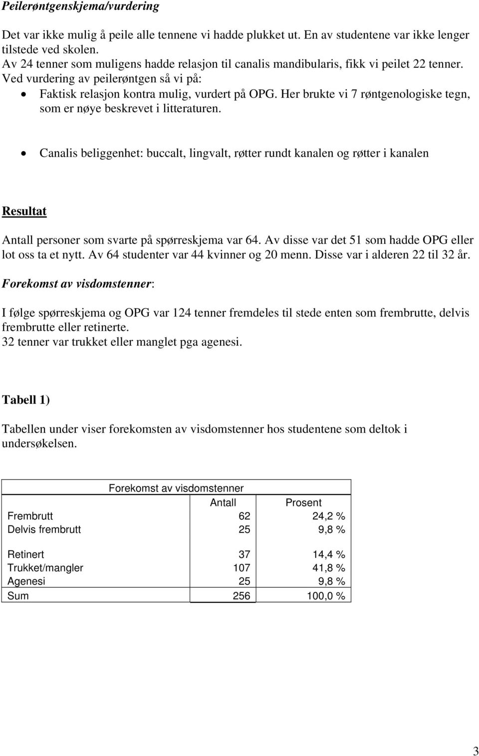 Her brukte vi 7 røntgenologiske tegn, som er nøye beskrevet i litteraturen.