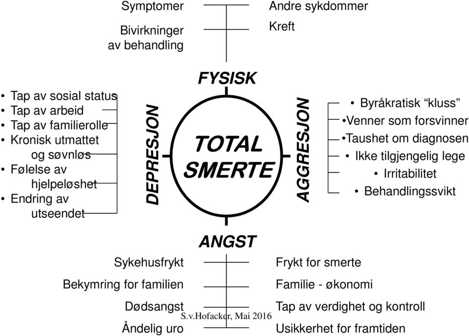 Venner som forsvinner Taushet om diagnosen Ikke tilgjengelig lege Irritabilitet Behandlingssvikt Dødsangst Åndelig uro