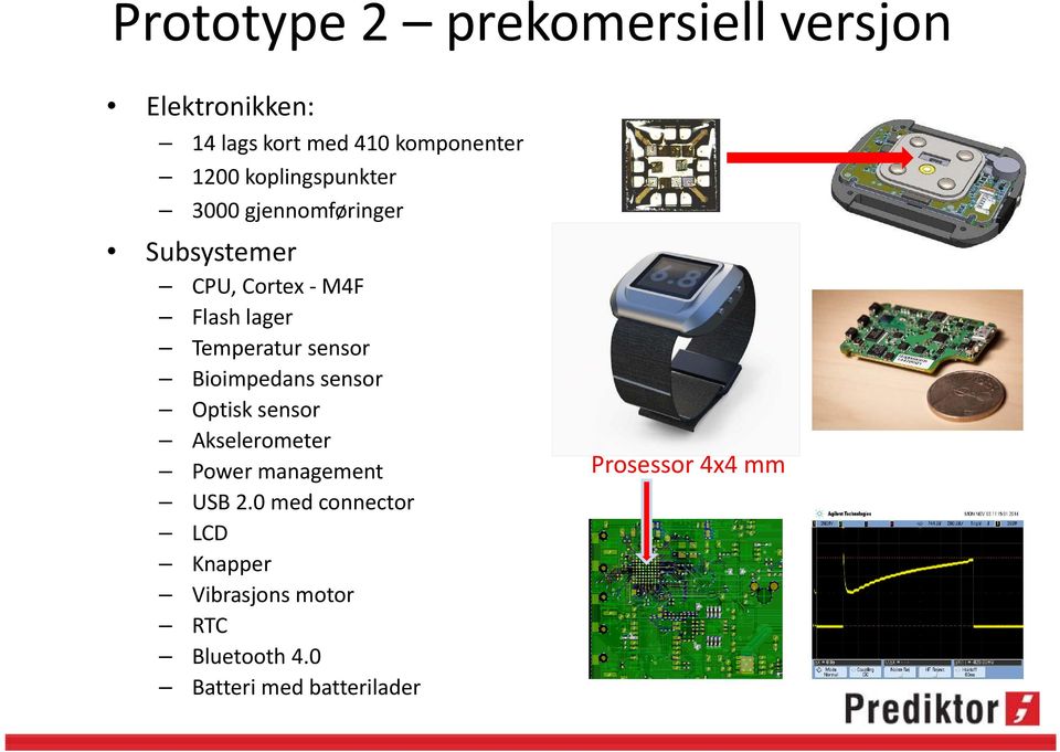 sensor Bioimpedans sensor Optisk sensor Akselerometer Power management USB 2.