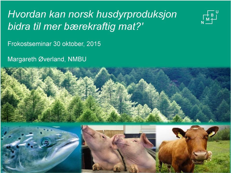 Frokostseminar 30 oktober, 2015 Margareth Øverland,