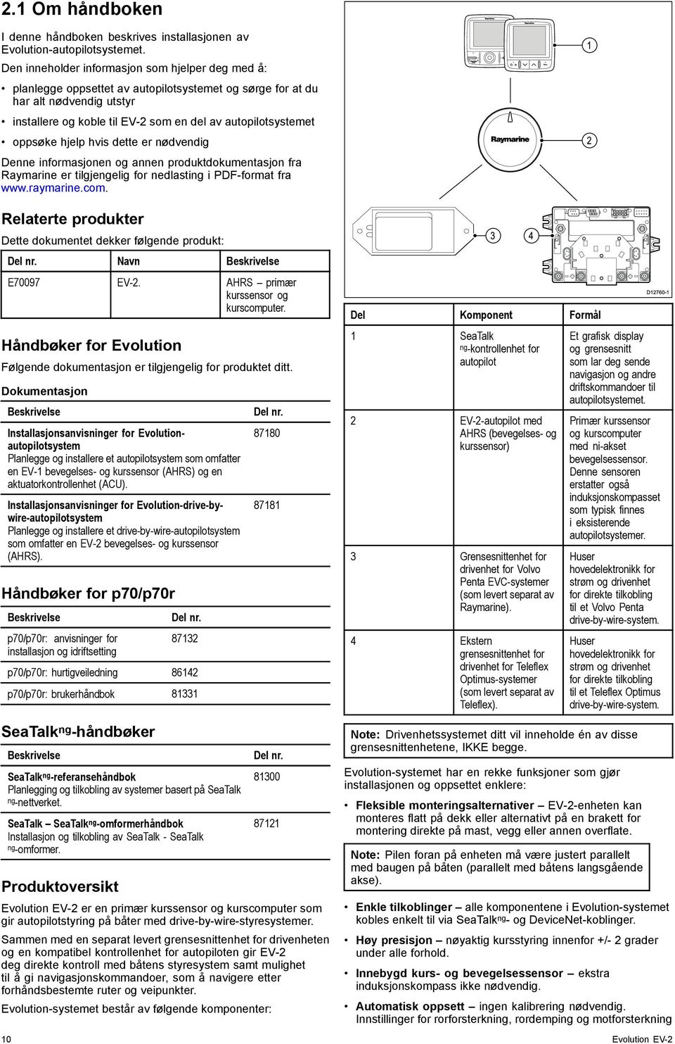 oppsøke hjelp hvis dette er nødvendig Denne informasjonen og annen produktdokumentasjon fra Raymarine er tilgjengelig for nedlasting i PDF-format fra www.raymarine.com.