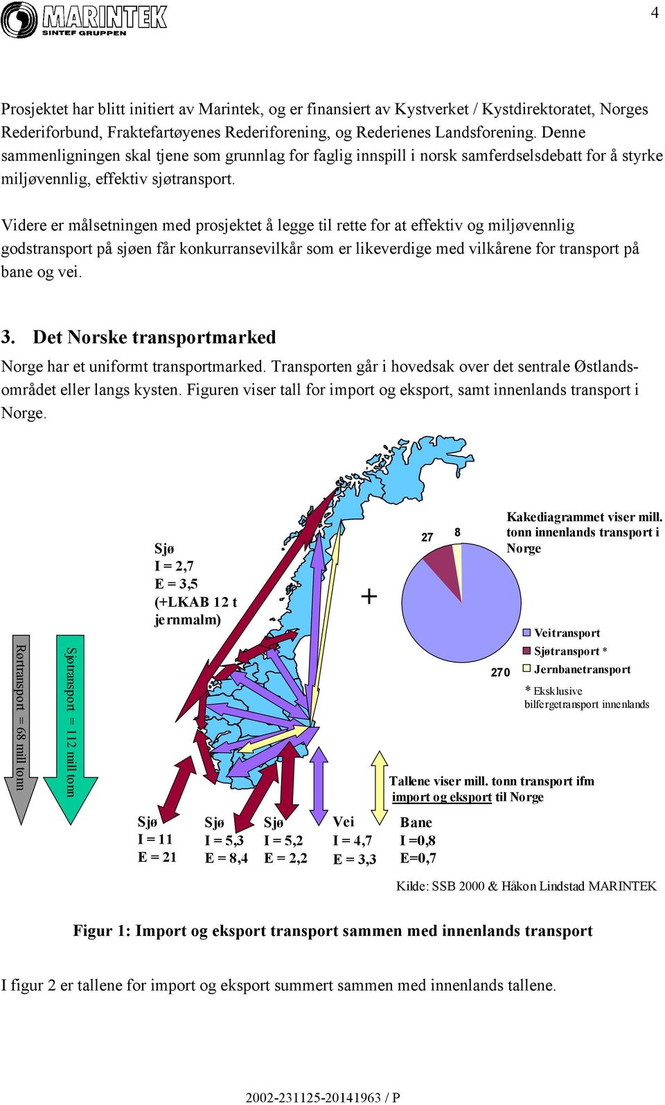 Videre er målsetningen med prosjektet å legge til rette for at effektiv og miljøvennlig godstransport på sjøen får konkurransevilkår som er likeverdige med vilkårene for transport på bane og vei. 3.