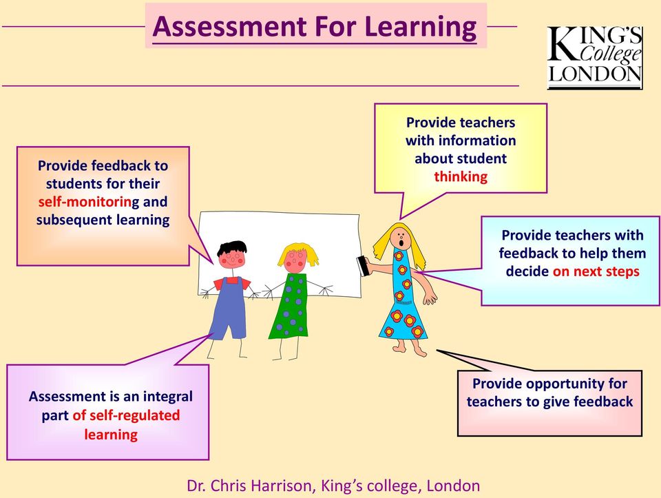 feedback to help them decide on next steps Assessment is an integral part of self-regulated