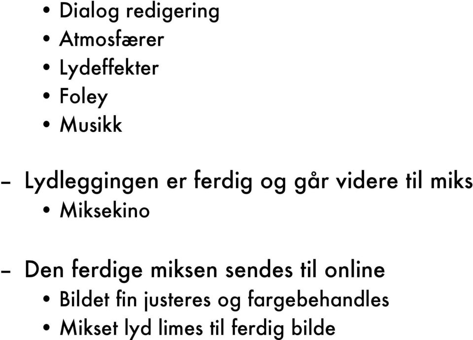 Miksekino Den ferdige miksen sendes til online Bildet