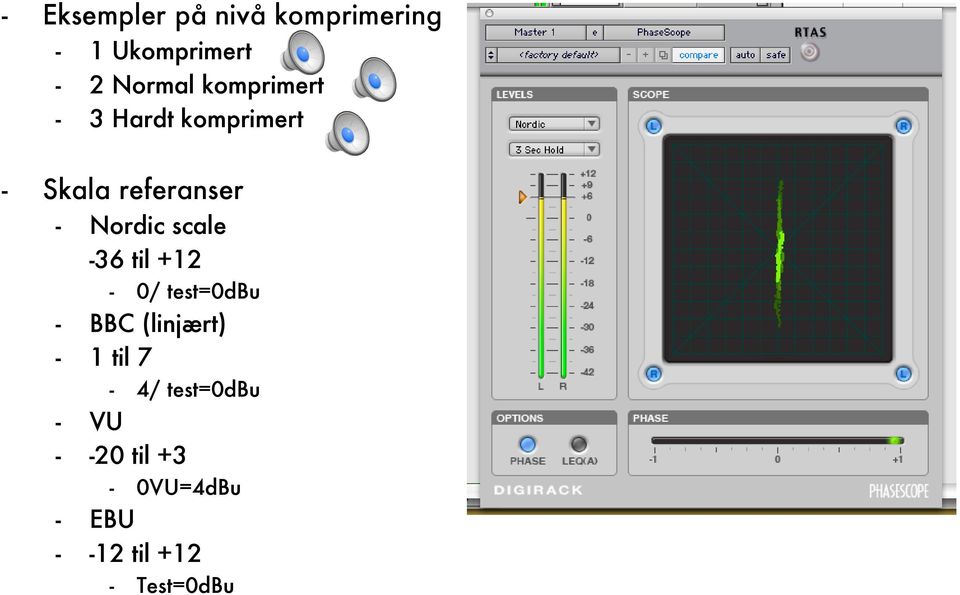 scale -36 til +12-0/ test=0dbu - BBC (linjært) - 1 til 7-4/