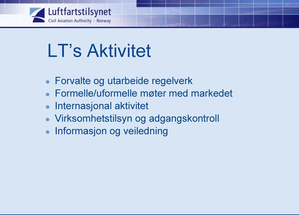 markedet Internasjonal aktivitet