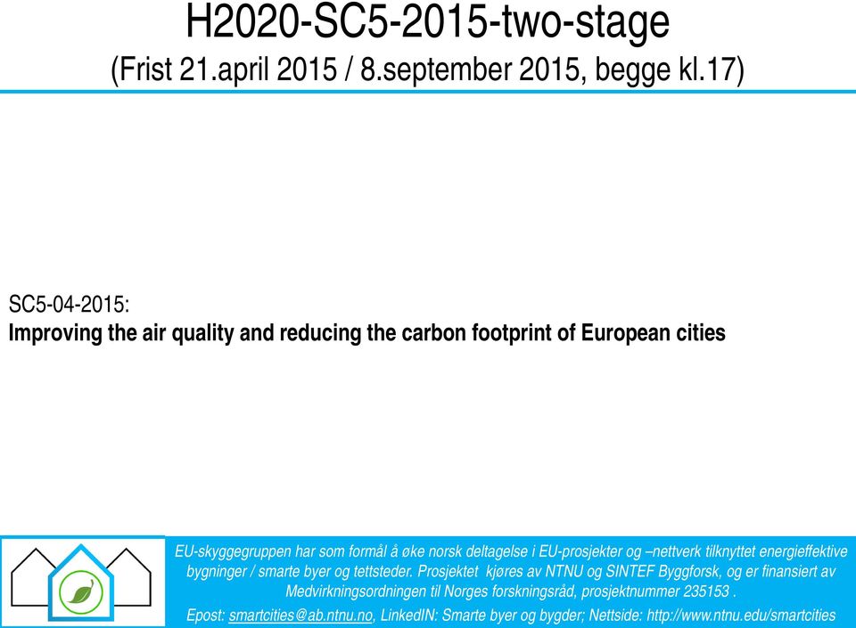 17) SC5-04-2015: Improving the air quality