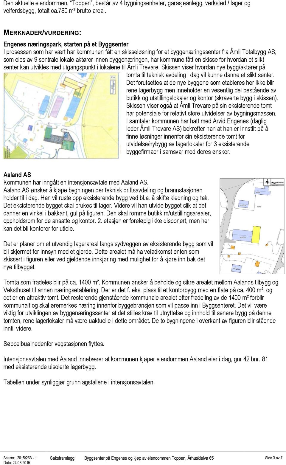 lokale aktører innen byggenæringen, har kommune fått en skisse for hvordan et slikt senter kan utvikles med utgangspunkt i lokalene til Åmli Trevare.