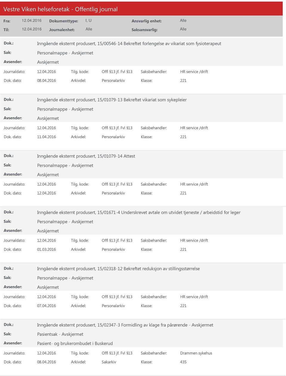 2016 Arkivdel: Personalarkiv Inngående eksternt produsert, 15/01079-14 Attest Personalmappe - Dok.