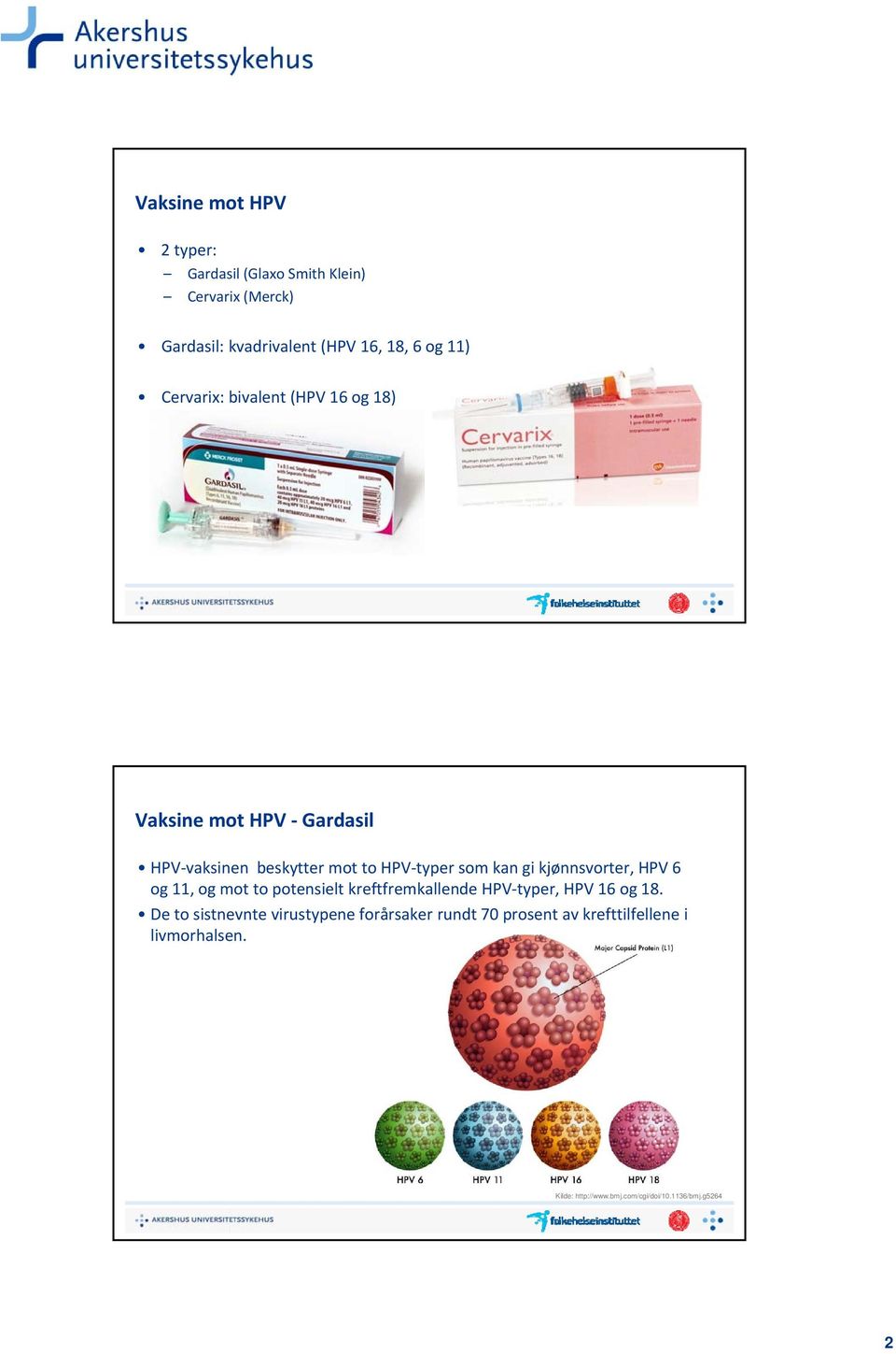 kjønnsvorter, HPV 6 og 11, og mot to potensielt kreftfremkallende HPV typer, HPV 16 og 18.