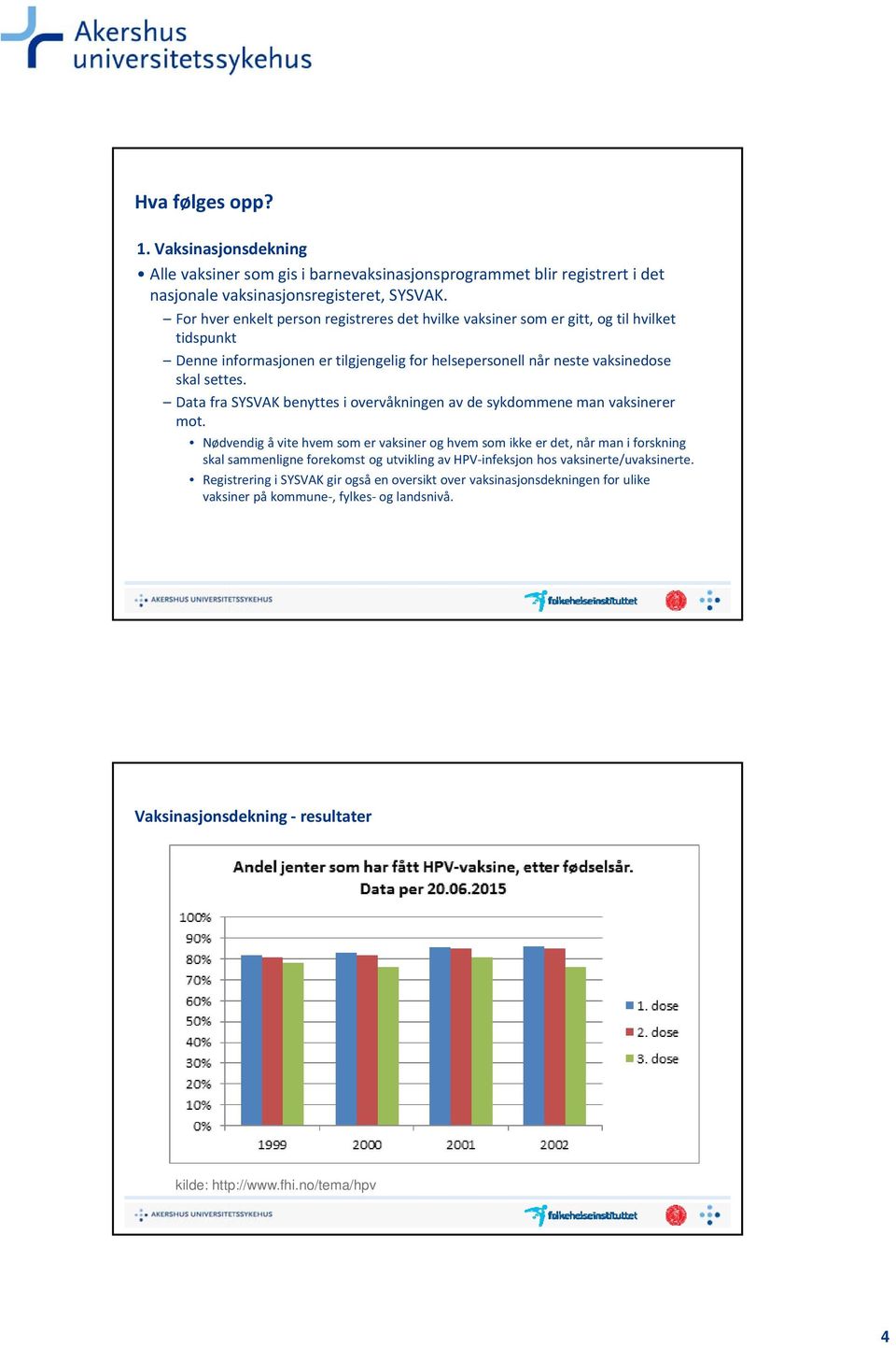 Data fra SYSVAK benyttes i overvåkningen av de sykdommene man vaksinerer mot.