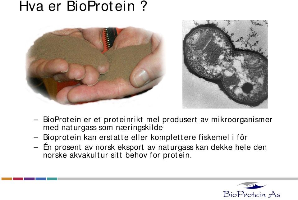 naturgass som næringskilde Bioprotein kan erstatte eller