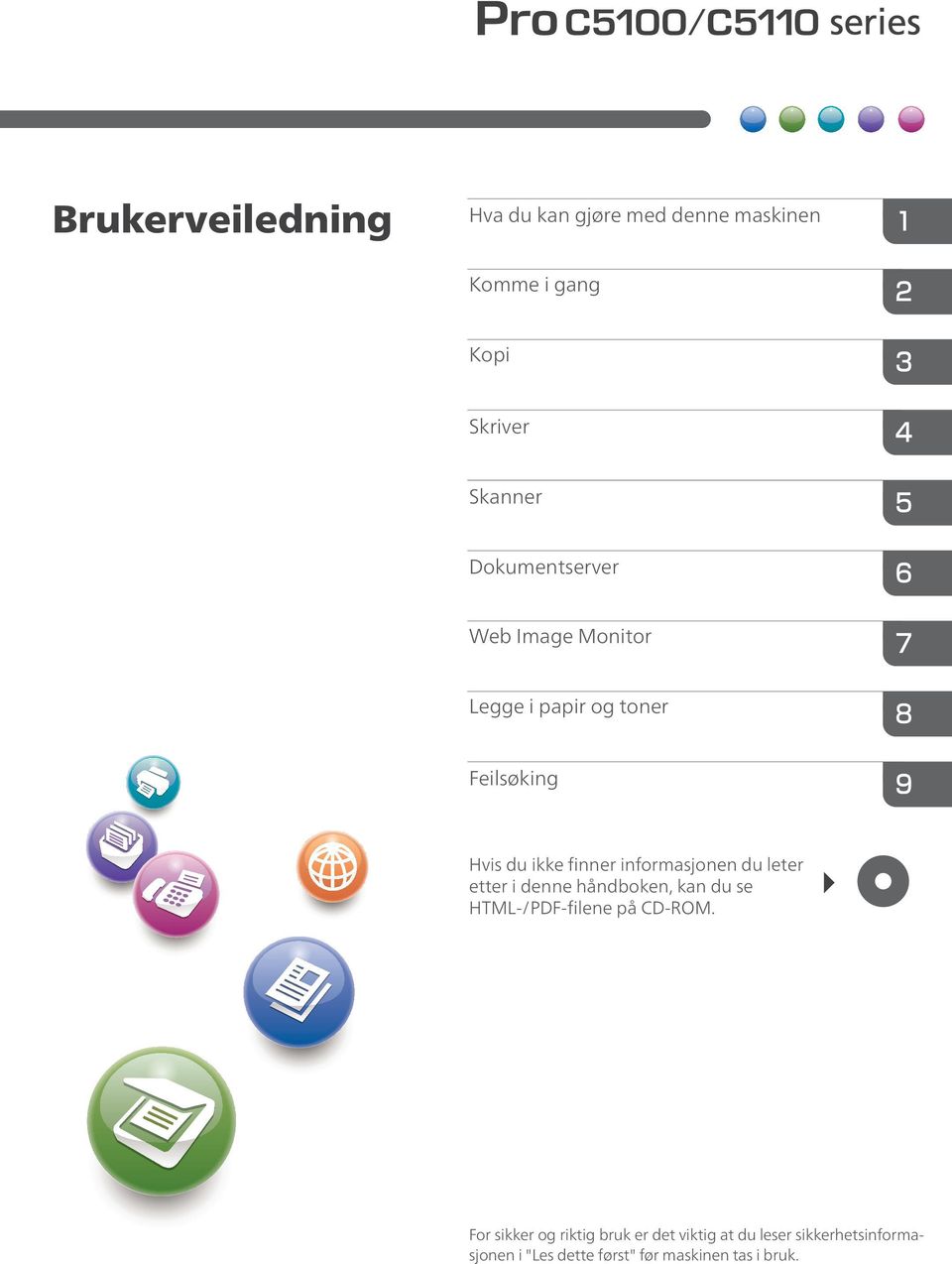 informasjonen du leter etter i denne håndboken, kan du se HTML-/PDF-filene på CD-ROM.