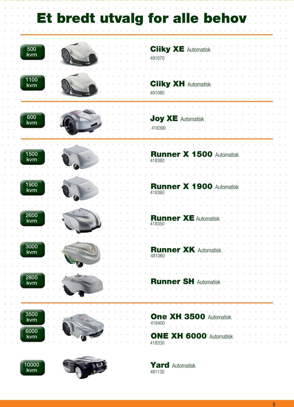 6000 Automatisk Yard Automatisk Et bredt utvalg for alle behov 491070 491080 418390 418380 418360