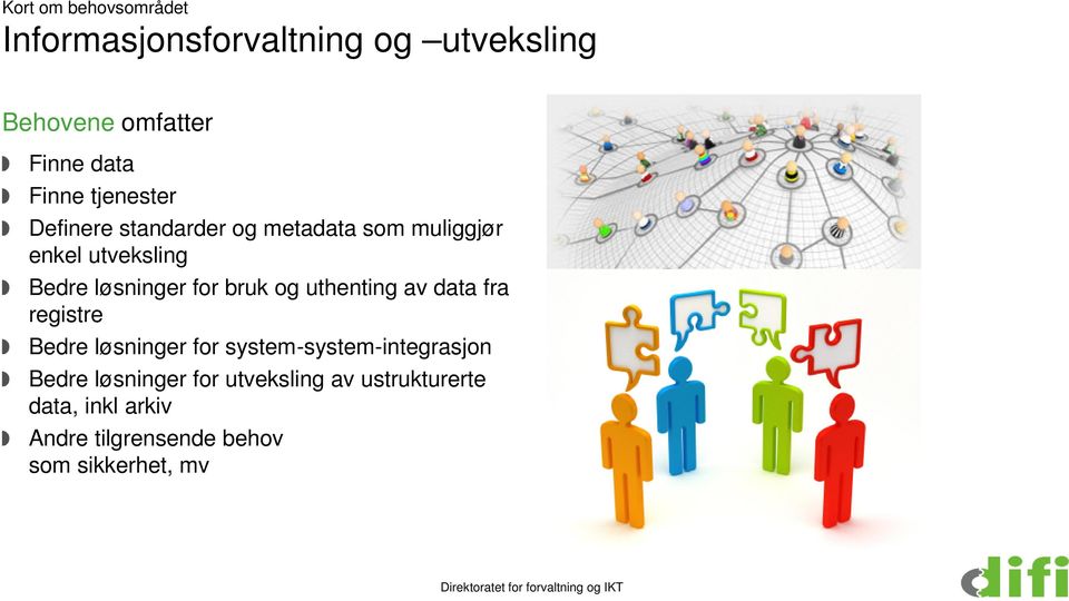 uthenting av data fra registre Bedre løsninger for system-system-integrasjon Bedre løsninger for