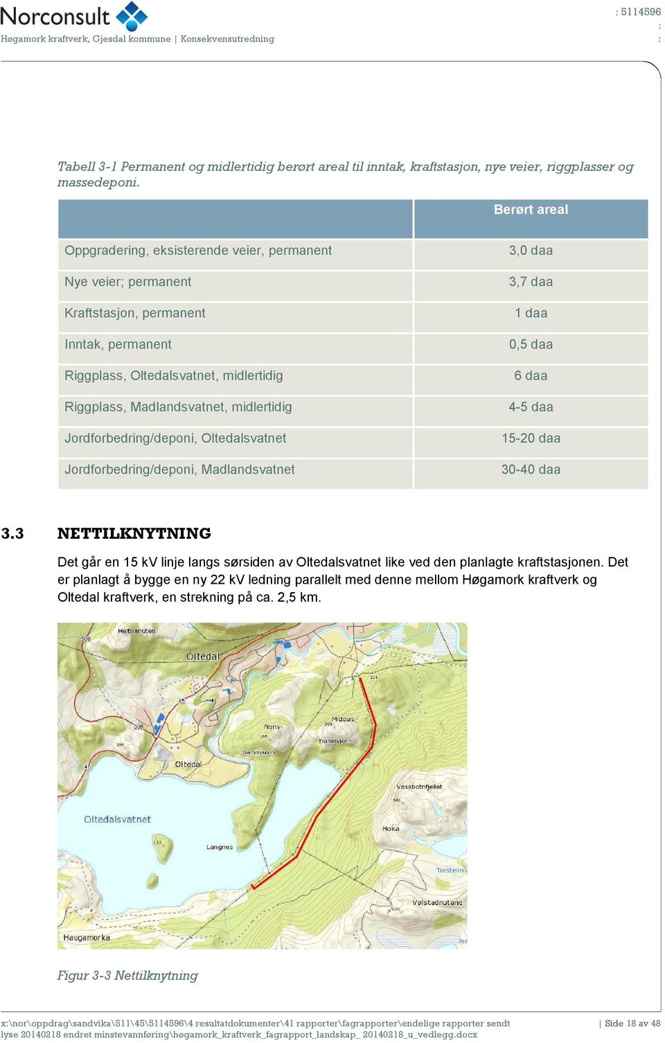 Jordforbedring/deponi, Oltedalsvatnet Jordforbedring/deponi, Madlandsvatnet 3,0 daa 3,7 daa 1 daa 0,5 daa 6 daa 4-5 daa 15-20 daa 30-40 daa 3.